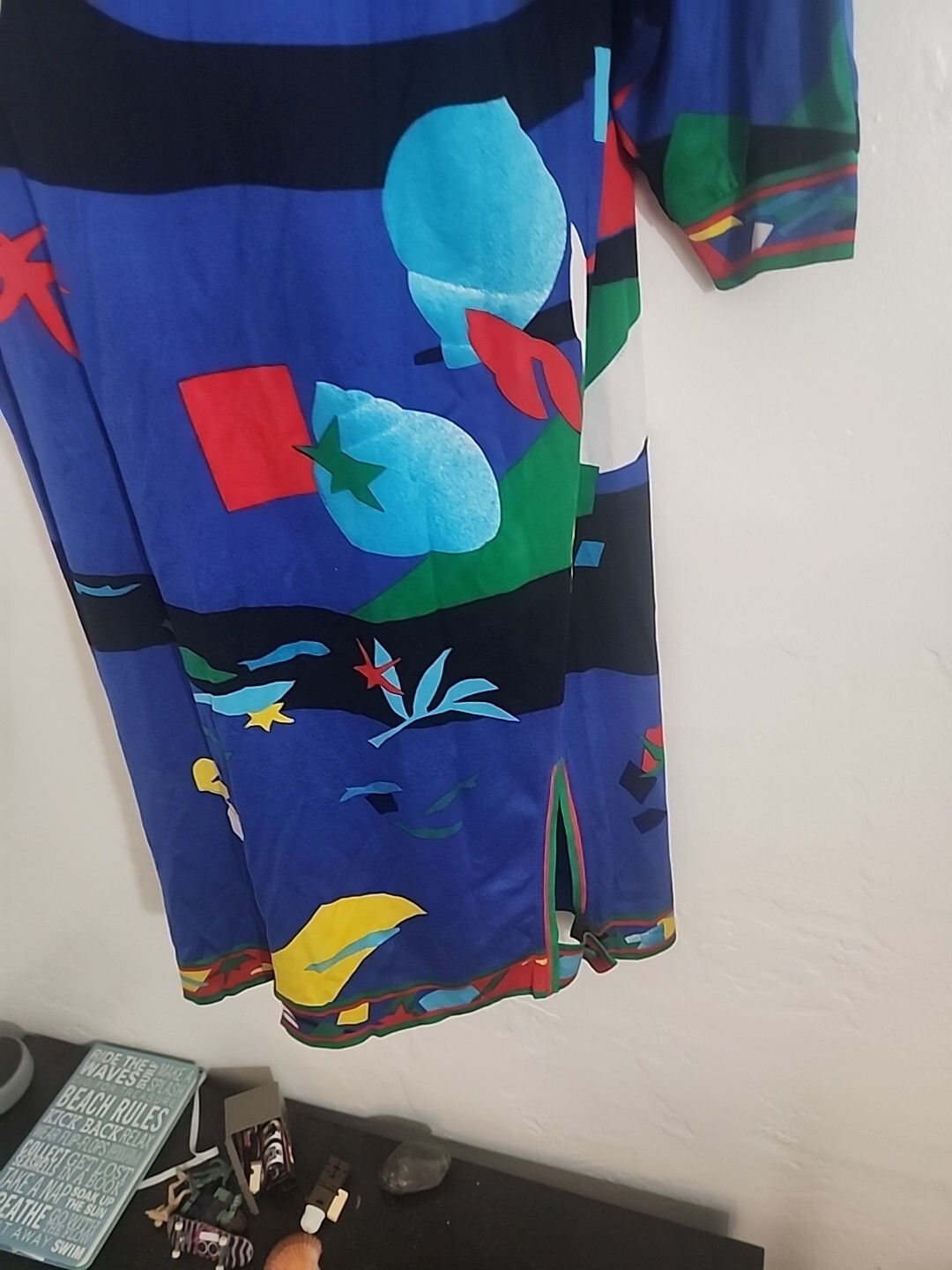 vintage leonard dress 1980’s vibrant multi color abstract print large ? italy