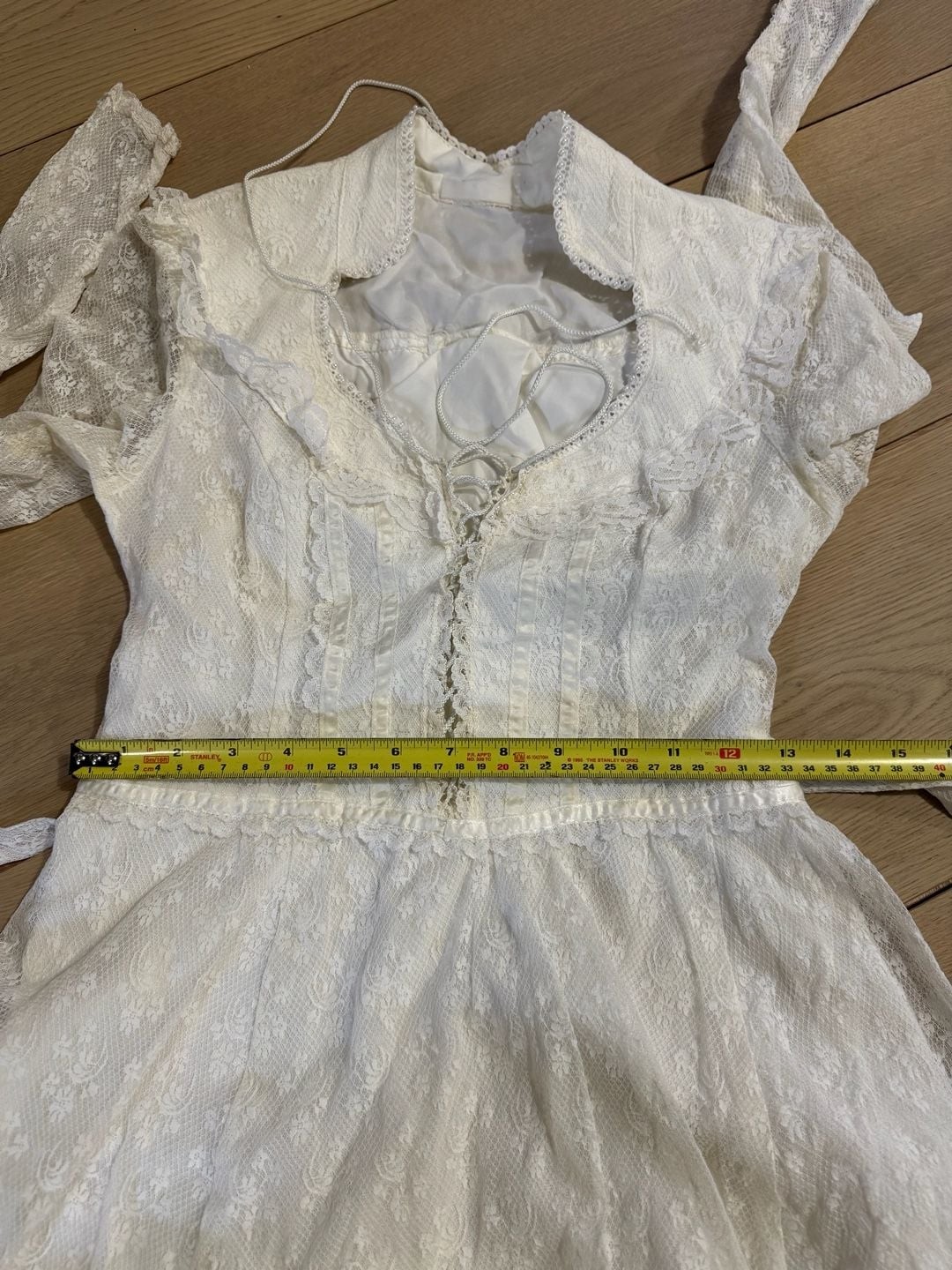 Vintage 70s Gunne Sax Romantic Renaissance Bridal Maxi Lace Dress Sz 8-9?