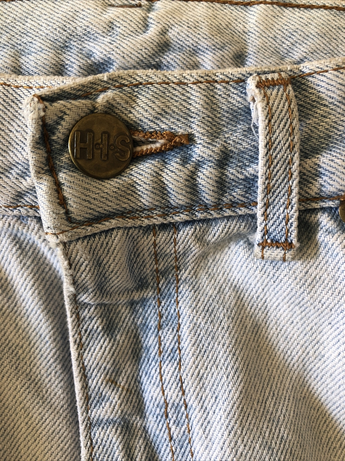 VTG Women’s H.I.S. Jeans DIY Patches Hippie BoHo Retro Destroyed 32/32 USA Made
