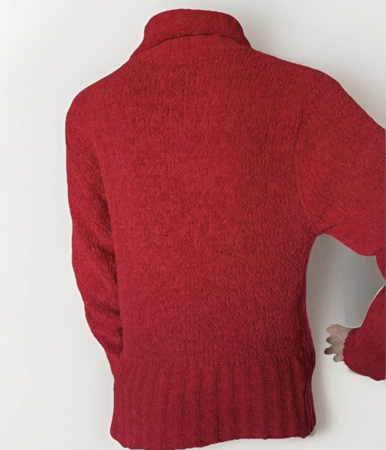 Vintage Designer Pierre Cardin Women’s Size Medium Ribbed Red Turtleneck Sweater
