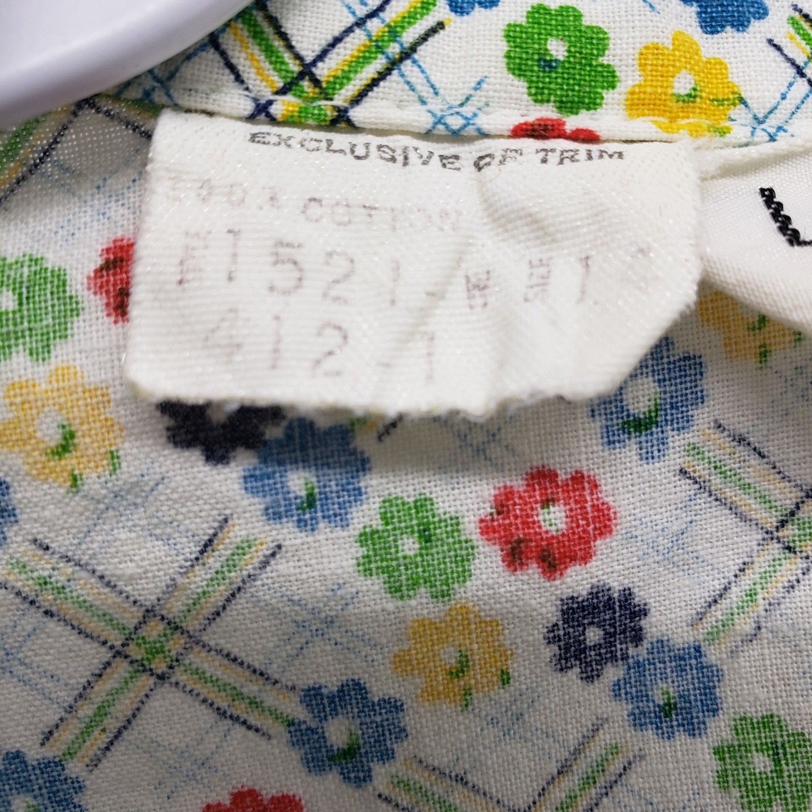 Lady Arrow Floral Plaid Button Up Shirt Womens M Vintage 70s Cotton Mod Retro