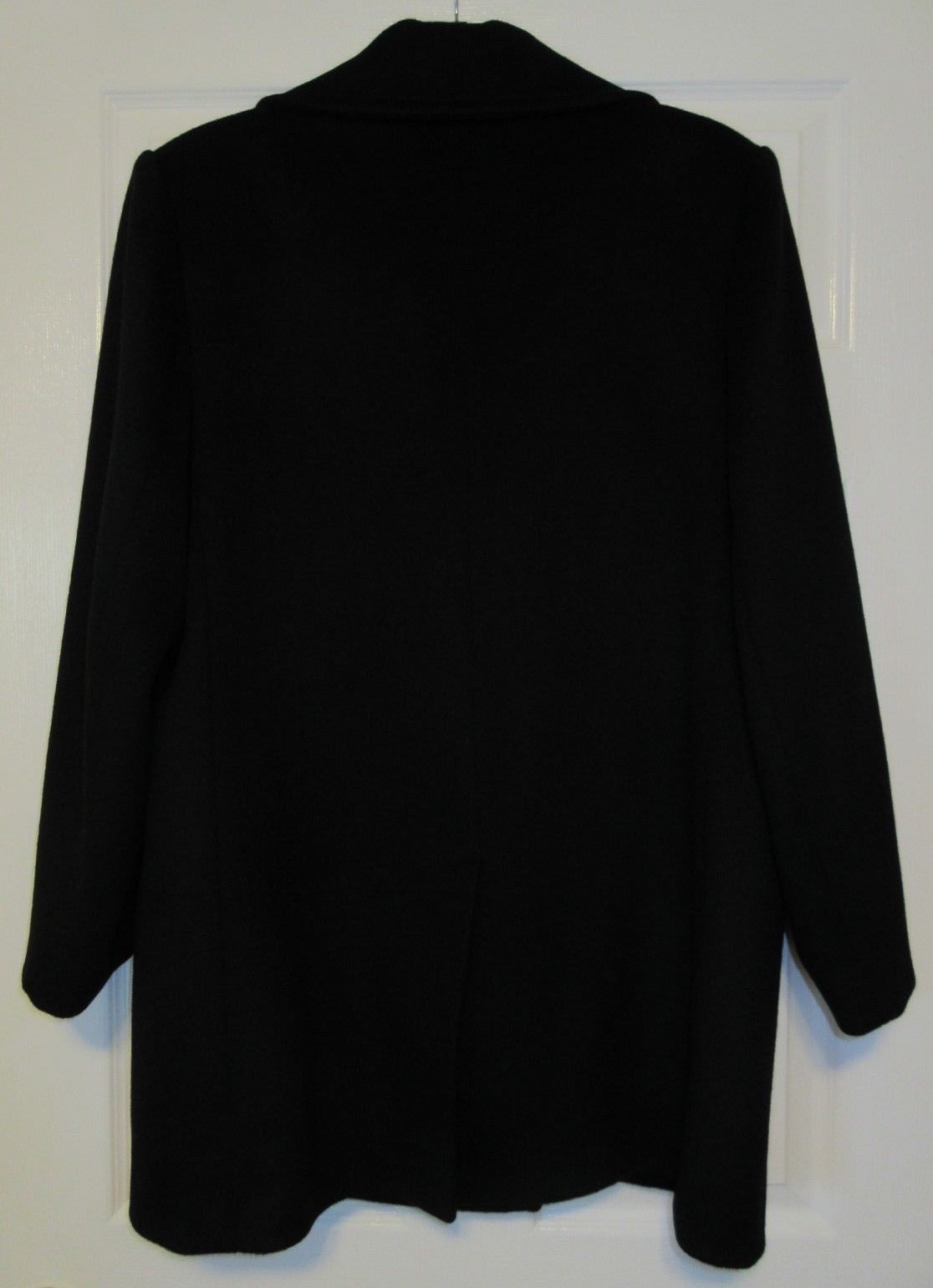 Vtg Black Wool Coat Knee Trench Sz 10 M * L* Forecaster of Boston Union USA