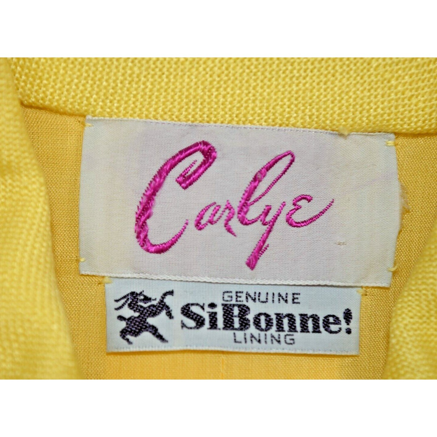 Vintage Midi Dress Carlye Size S/M 50s Sunny Yellow Linen White Trim Lined