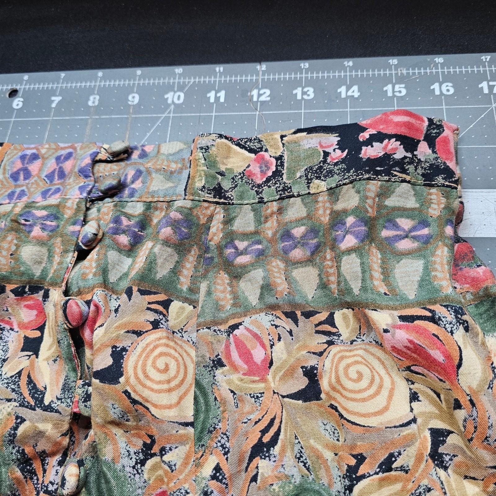 Vintage Floral Skirt Women Small Tan Pink Cottage 90s Midi Coquette Prairie Full