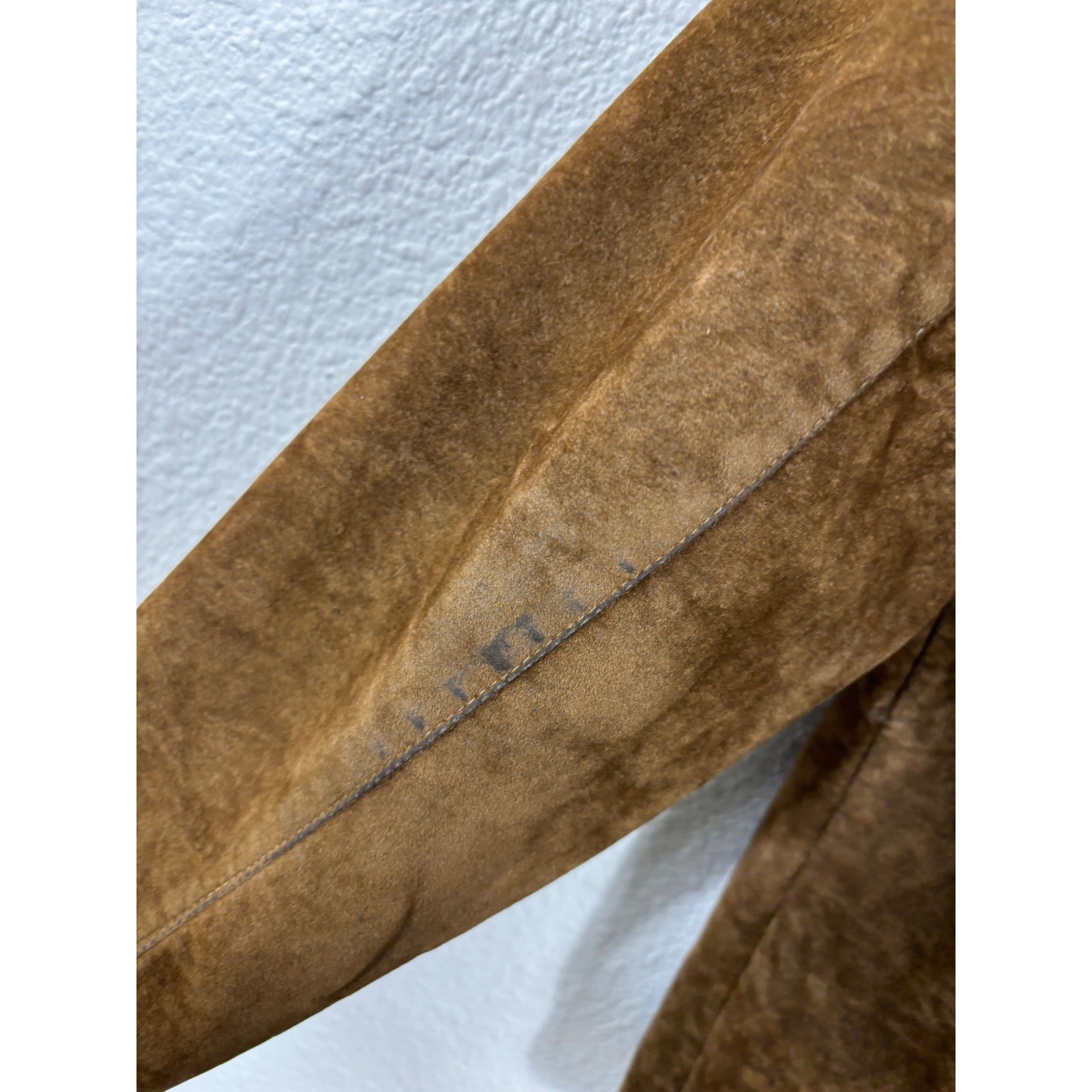 Milano Jacket Medium Brown Vintage 70s Suede Style Safari Utility