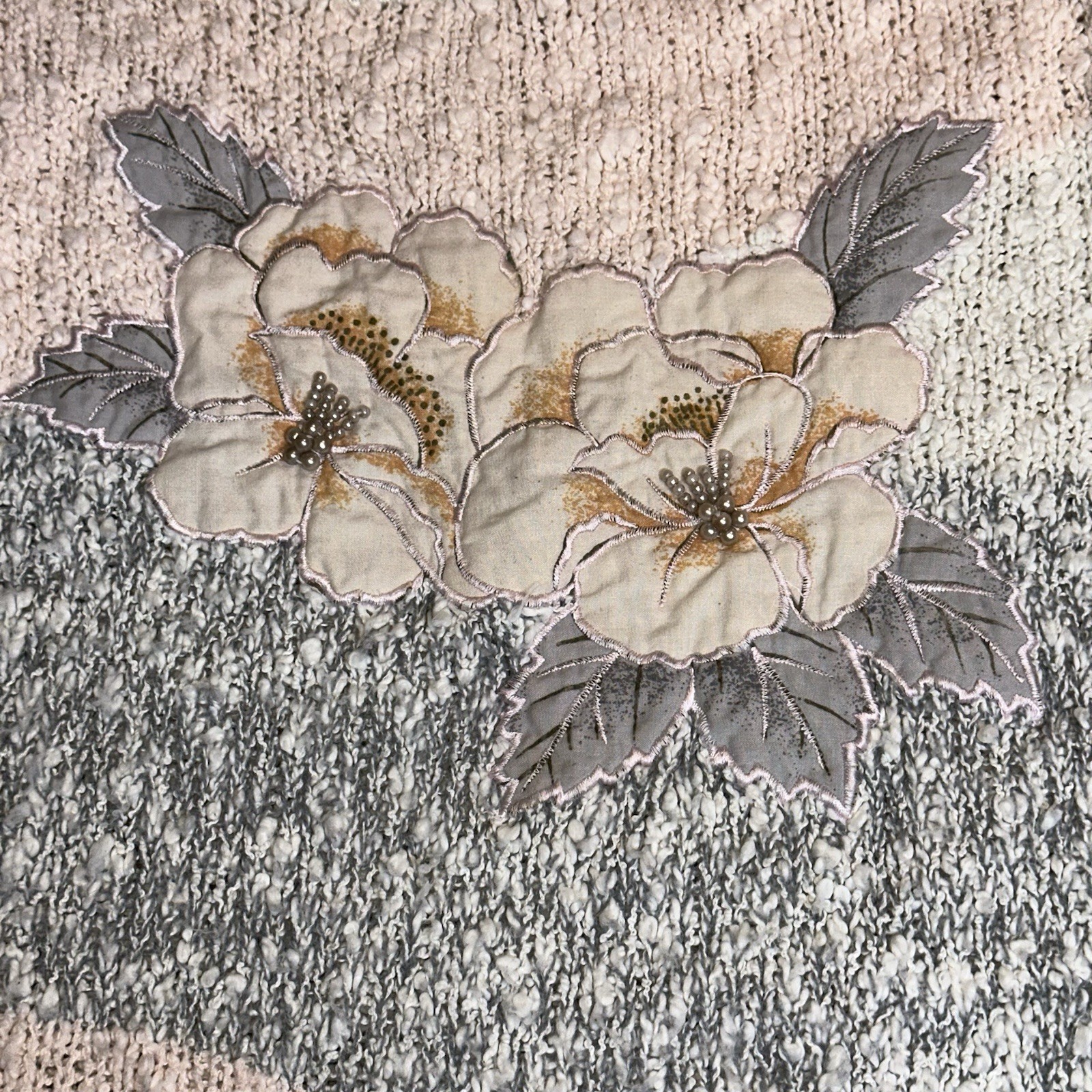 VTG Partners by Mervyn’s Floral Knit Cottagcore Boucle Sweater Plus Size 2X