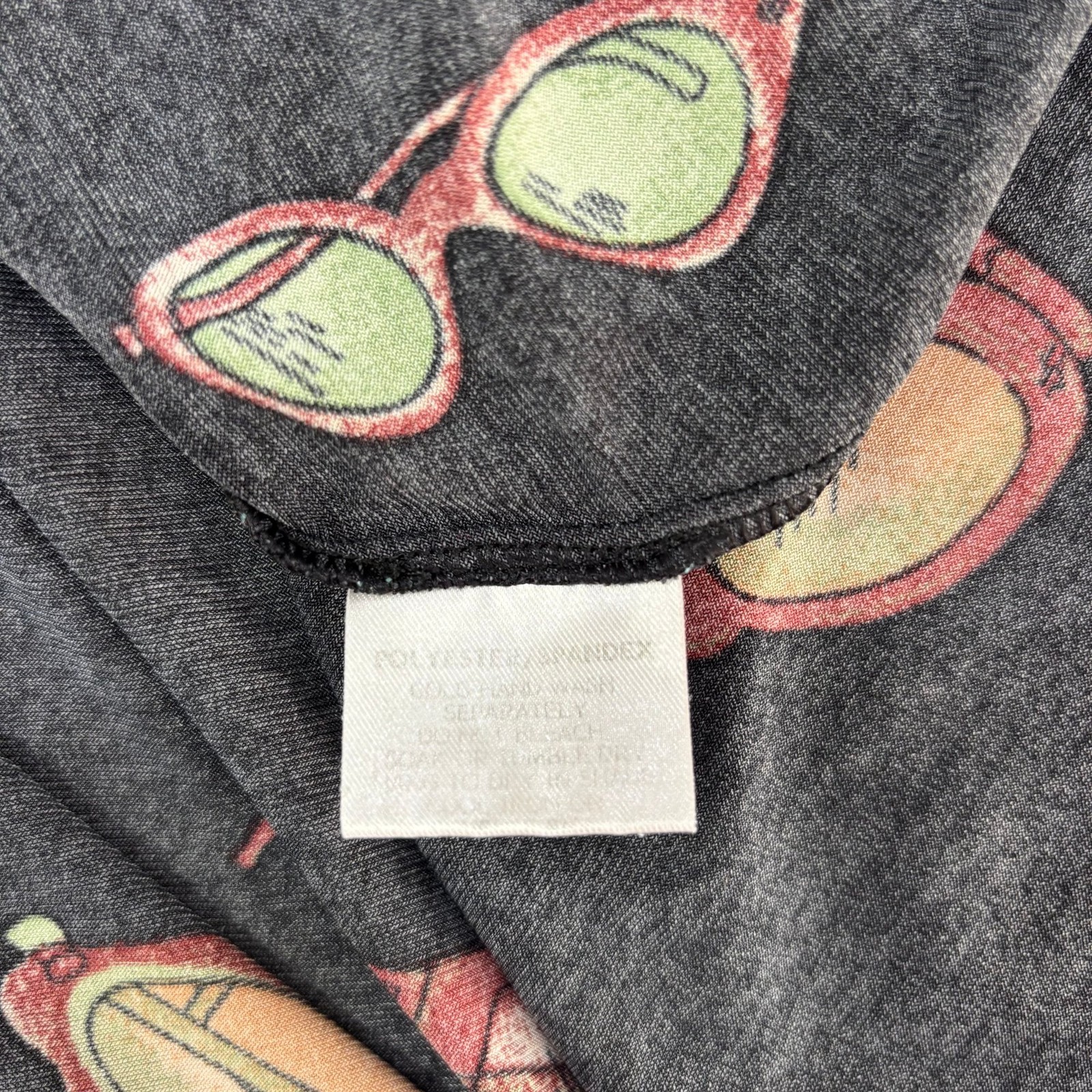 Leona Edmiston Women’s Dress Size 2 Black Red Sunglasses Print Vintage