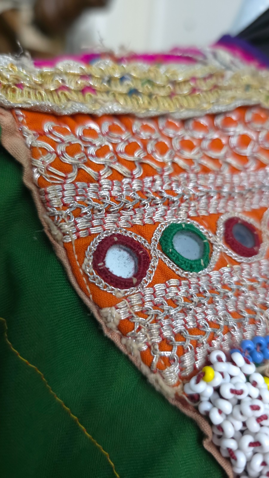 Vintage Afghan Kuchi Tribal Dress Hand Embroidered Mirror Work Boho Ethnic Nomad