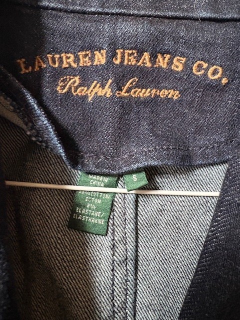 Vintage Ralph Lauren Jean Co Two Button Crest Blazer Women’s Small Dark Denim