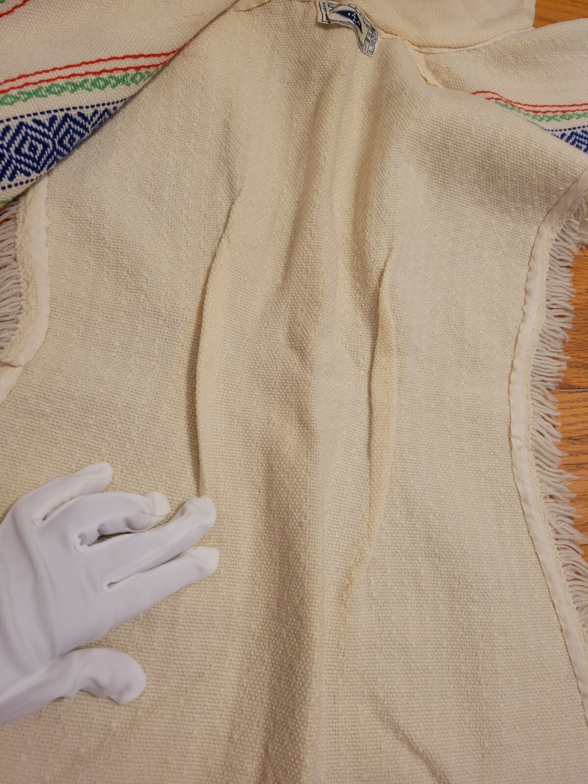 VTG ITA Industria Argentina Wool Poncho Vest Collar Wmn’s Unisex Handmade OSFM