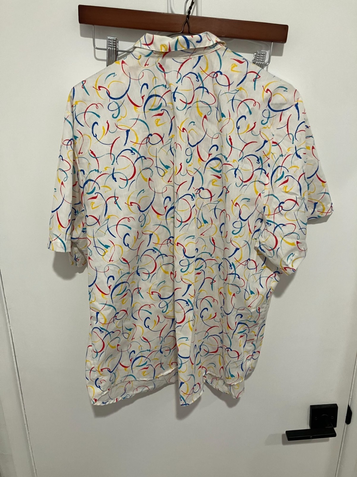 VTG 1980’s Oak Hill Abstract Button Down Blouse, Multicolor, Size XL