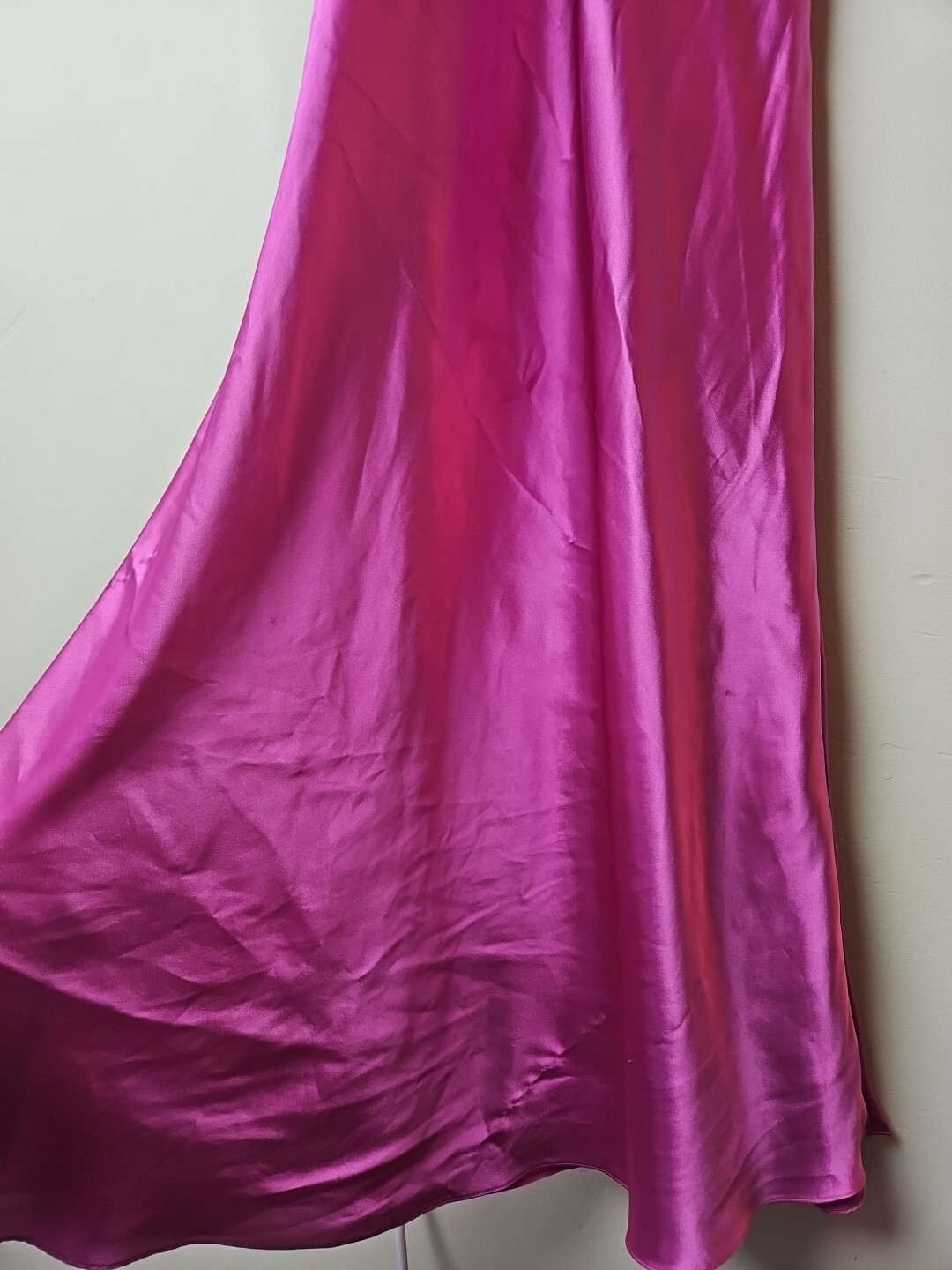 MAXI SATIN SLIP DRESS Womens L Glam Sexy Nightgown FREDRICKS OF HOLLYWOOD