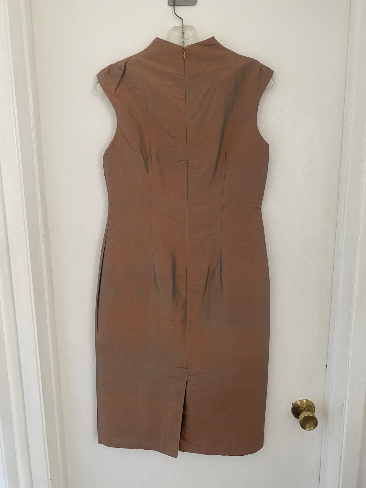 Vtg 60s Thai Silk MCM Dress Mid Century Mod Rockabilly Asian Ancient Iridescent
