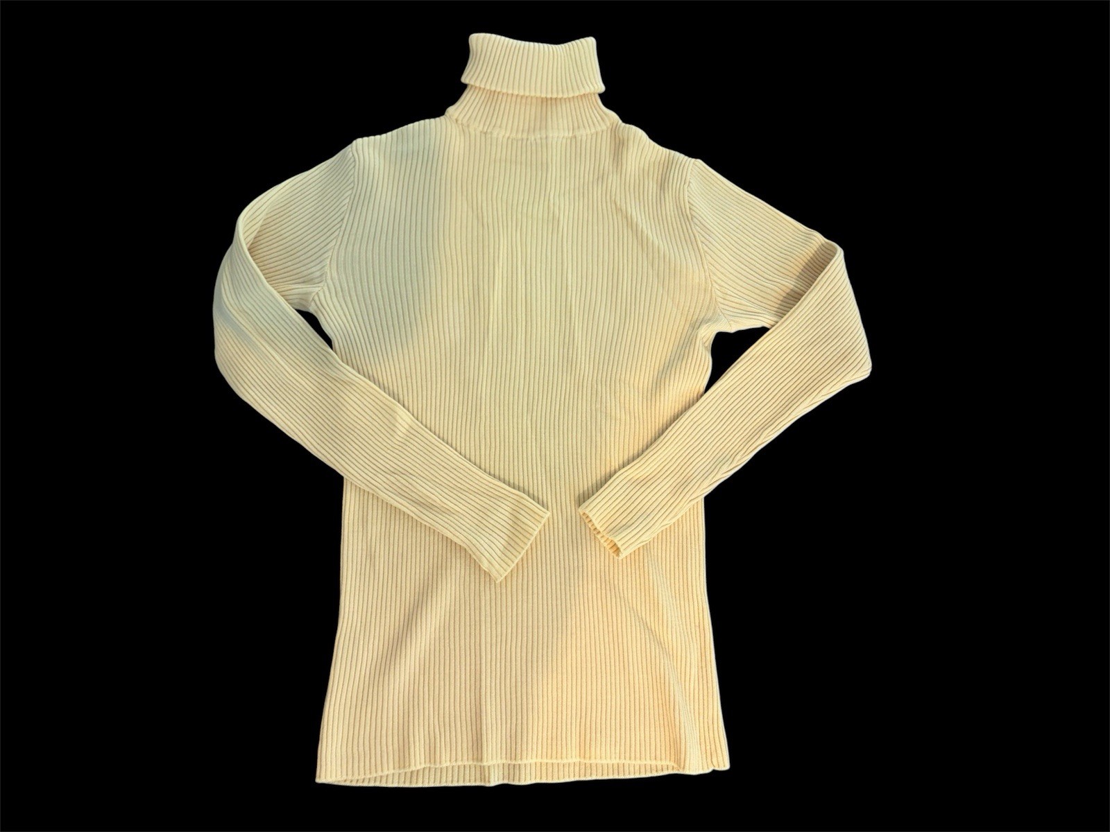 VTG Lord & Taylor Man’s Shop Wool Turtleneck Sweater Yellow Ribbed Hong Kong M