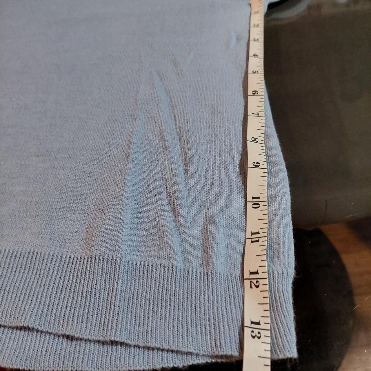 Vintage light blue V-neck sweater.