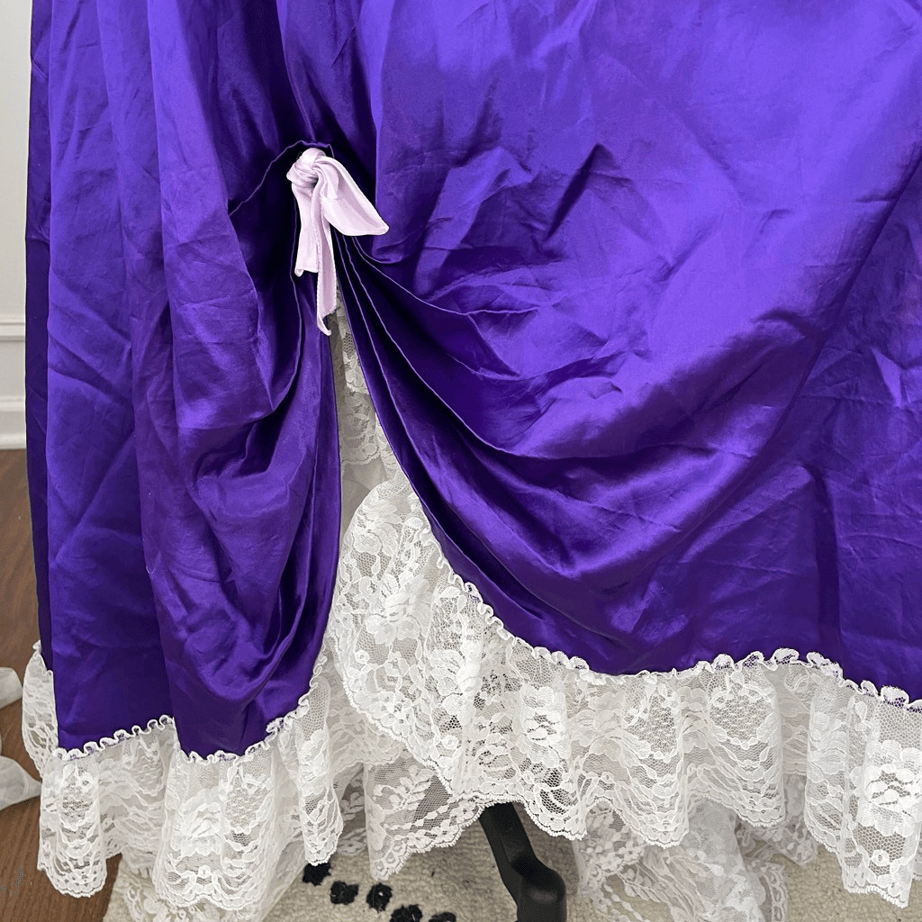 Vintage 80s Zum Zum Purple Little Bo Peep Prom Dress M 8 10