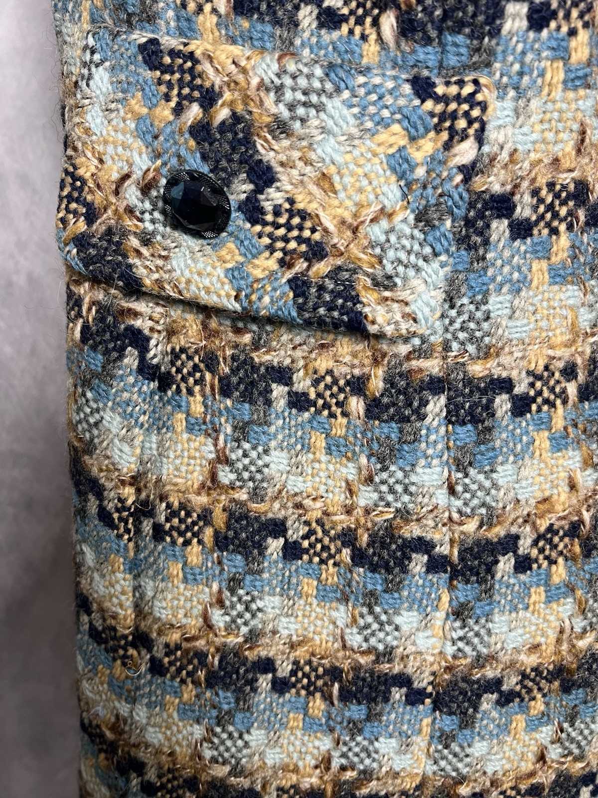 Vintage 1960s Retro Mod Tweed Coat Regal Garment Co. Teal Beige Blue Sz M