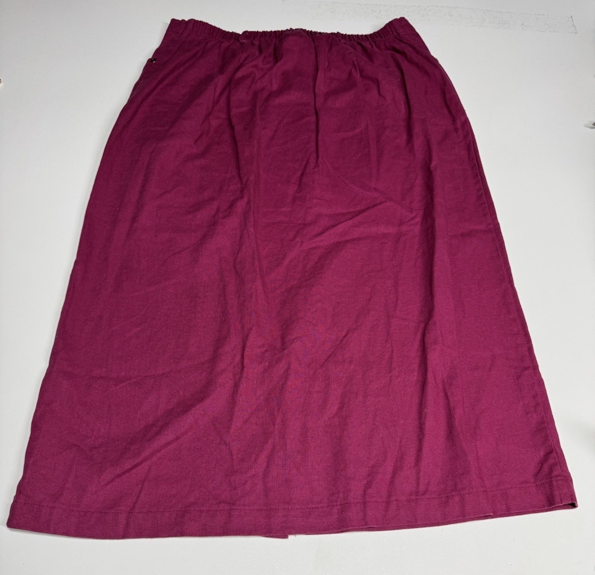 Vintage nannette keller Linen Cotton Blend A Line Midi Skirt Cottage Berry