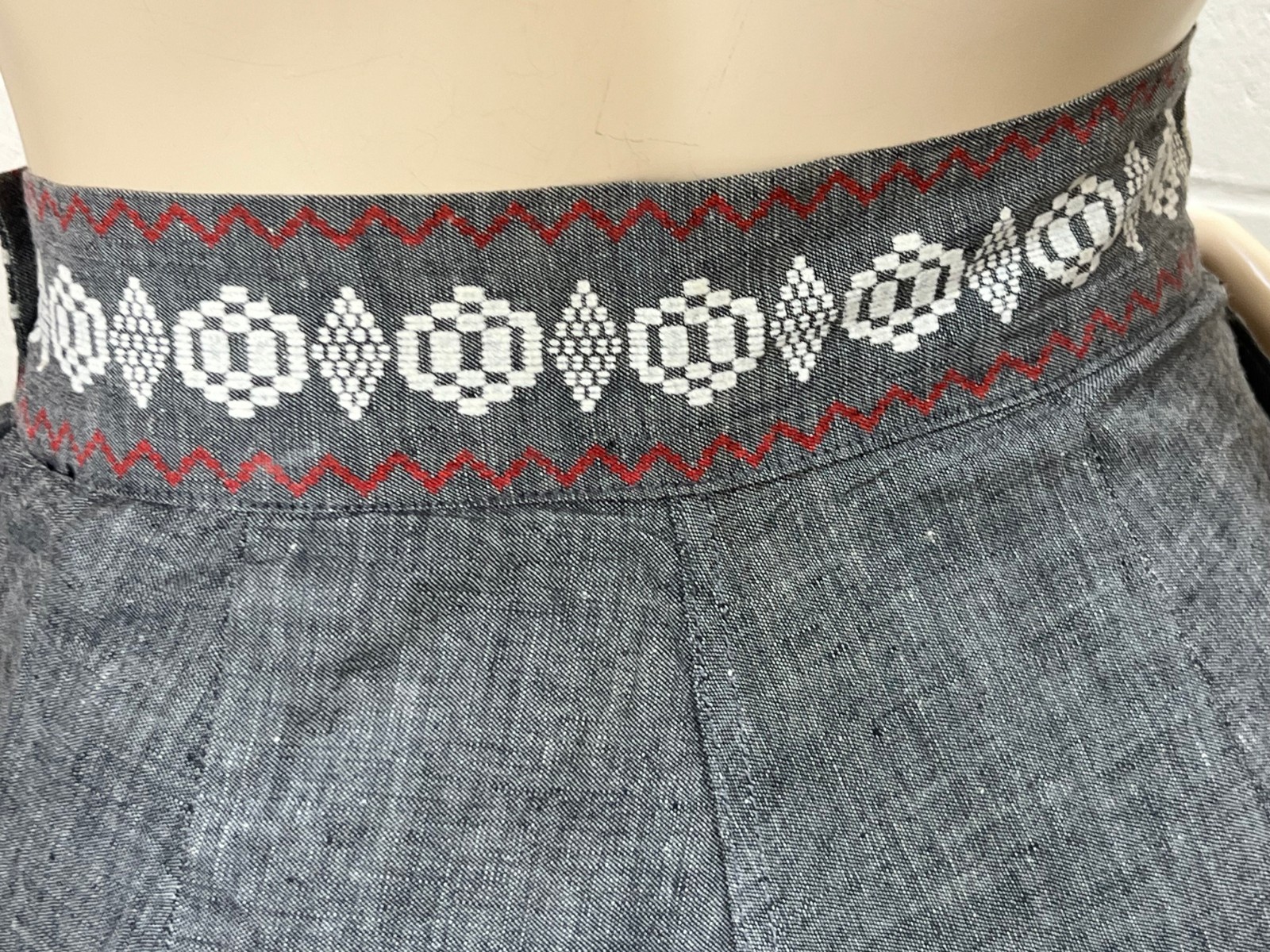 Vtg 50s XS~S Shorts Cuffed High Waist Flocked Design Metal Side Zip ROCKABILLY