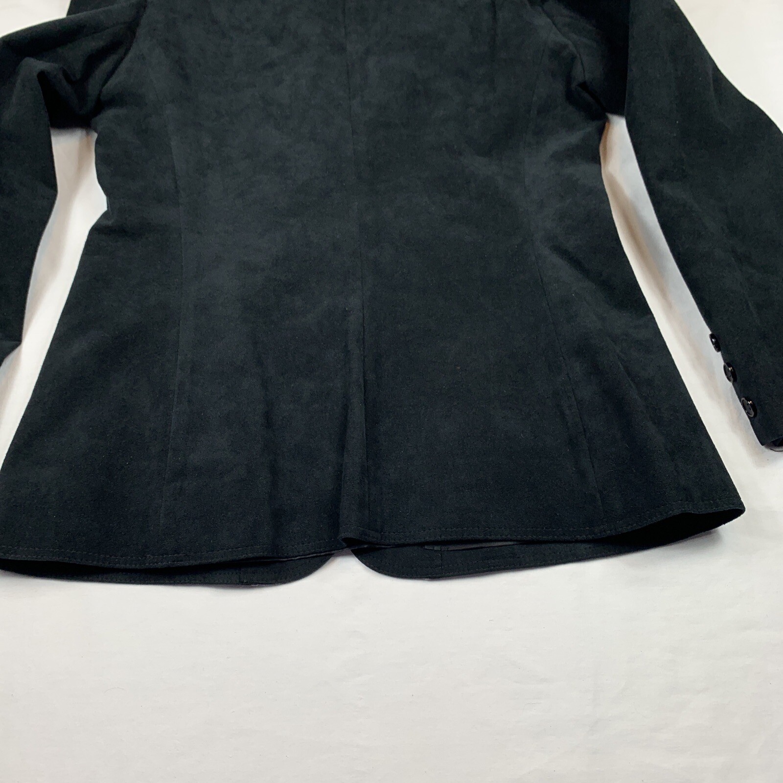 Vintage 80s 90s Adolph Schuman Lilli Ann Womens Ultra Suede Suit Size 10 Black