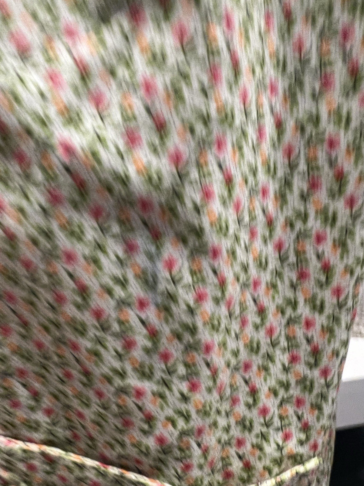 Vintage Pink And Green Floral Dress 70s With Pockets