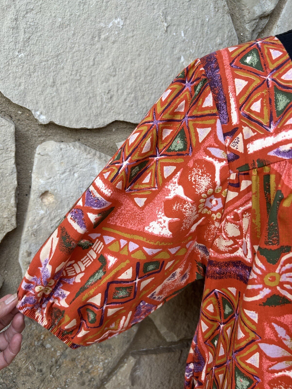 Vintage Brownstone Studio Duster House Dress Robe Size Medium Multicolor EC