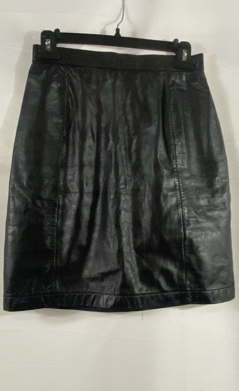 Vintage 90s Wilsons Women’s Black Genuine Leather Mini Skirt Sz 10