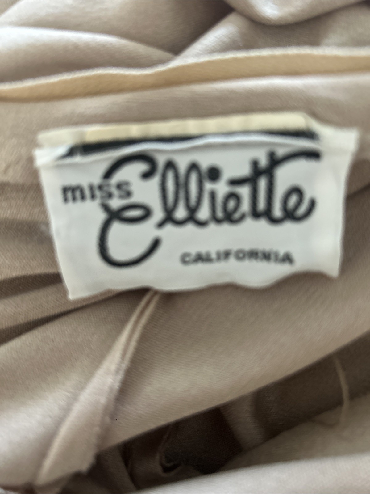 Vintage 1970’s Miss Elliette California Nude Dress With Accordion Pleat Skirt