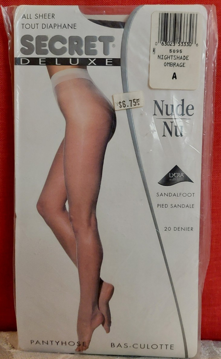 Vintage Pantyhose Secret Delux All Sheer Color Nightshade Size A BBN1
