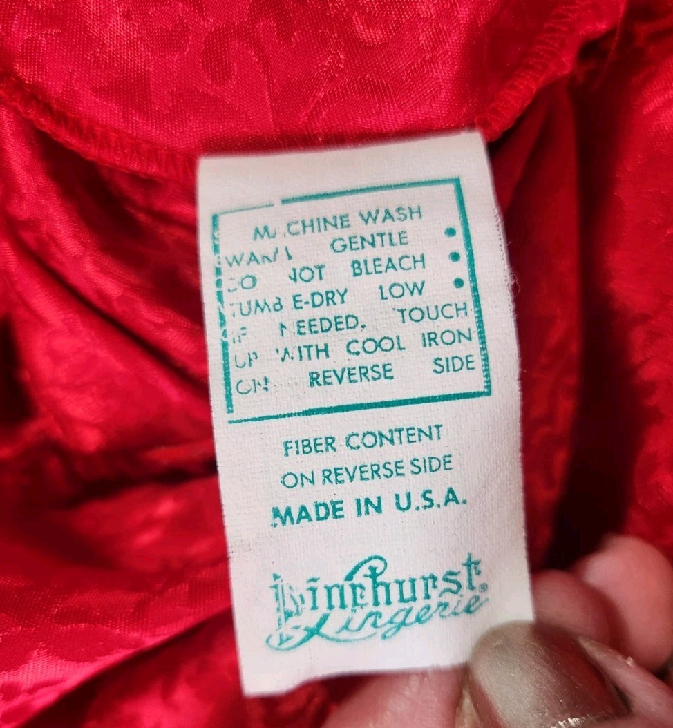 VTG PINEHURST LINGERIE RED SILKY POLY LACE LEG TAP PANTY FLORAL SZ 5 EXC
