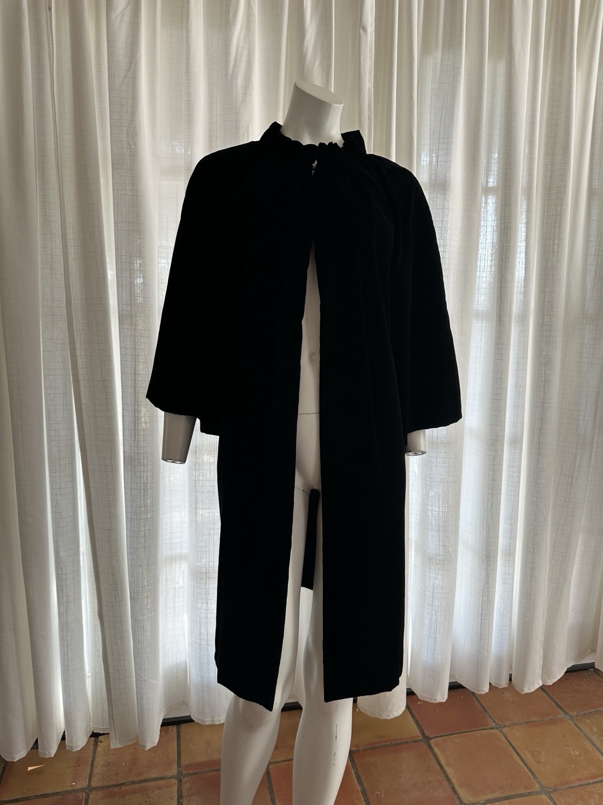 Vintage 60s Velvet Swing Coat Yamaguchi & Co Ladies Wear Yokohama Japan