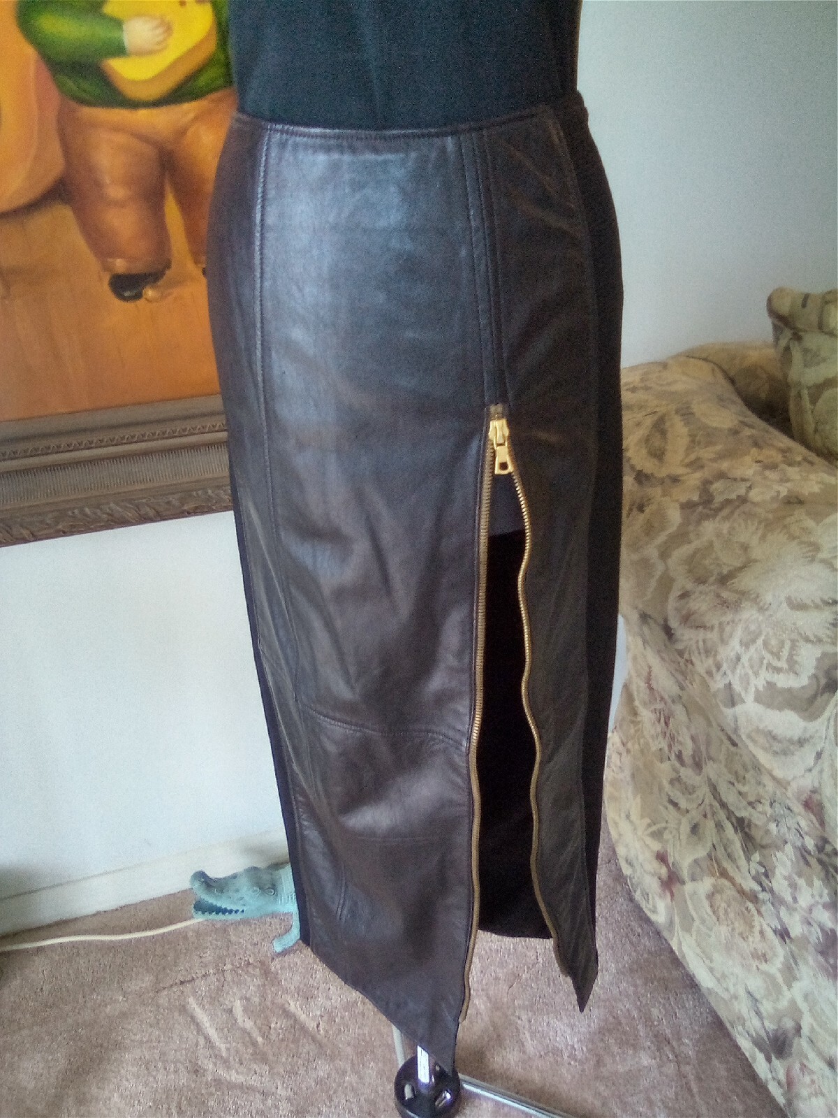 Vintage William B. For Henri Bendel NY Leather Skirt