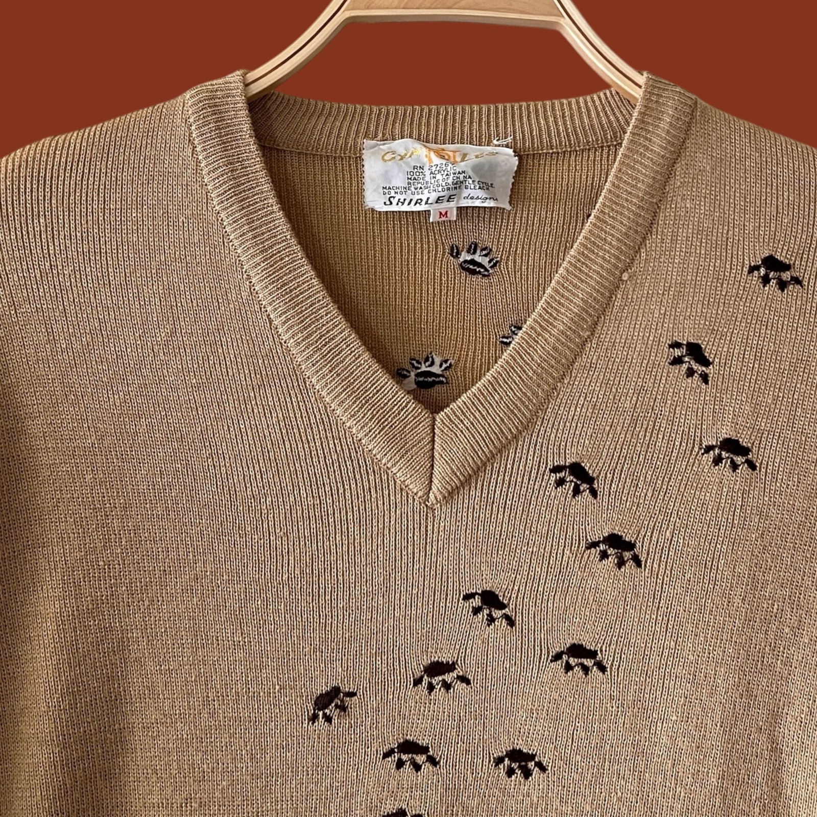 Vintage 70s Dog Sweater : Novelty, Dog Sweater, Cyn Les Shirlee Designs, Medium