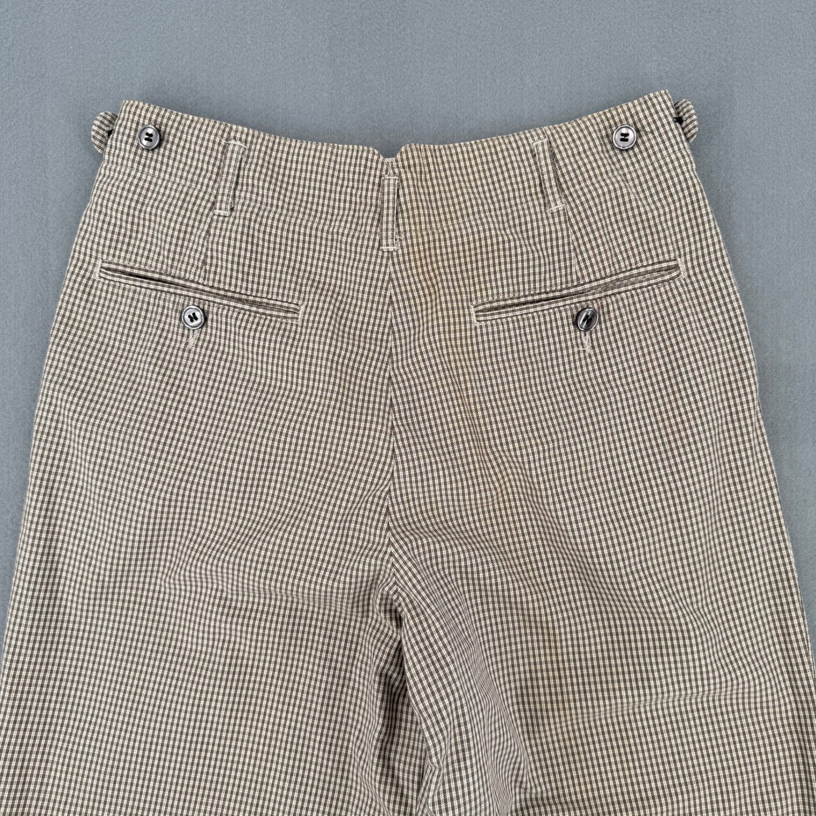 Vintage 90s Perry Ellis Trousers Womens 30 Cotton Pleated Gingham Dark Academia