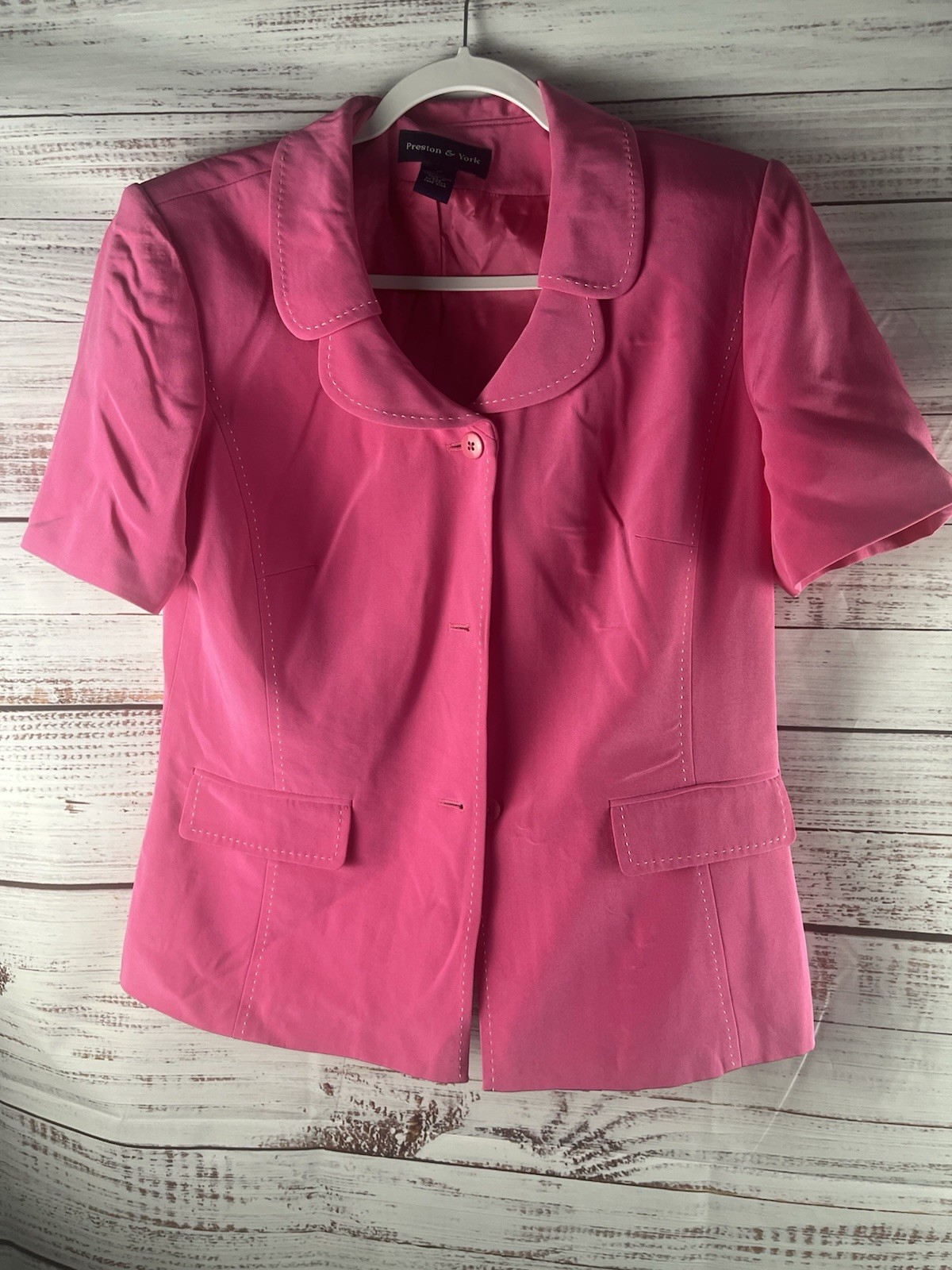 Preston & York Blazer Jacket Women’s Pink 100% Silk Size 12