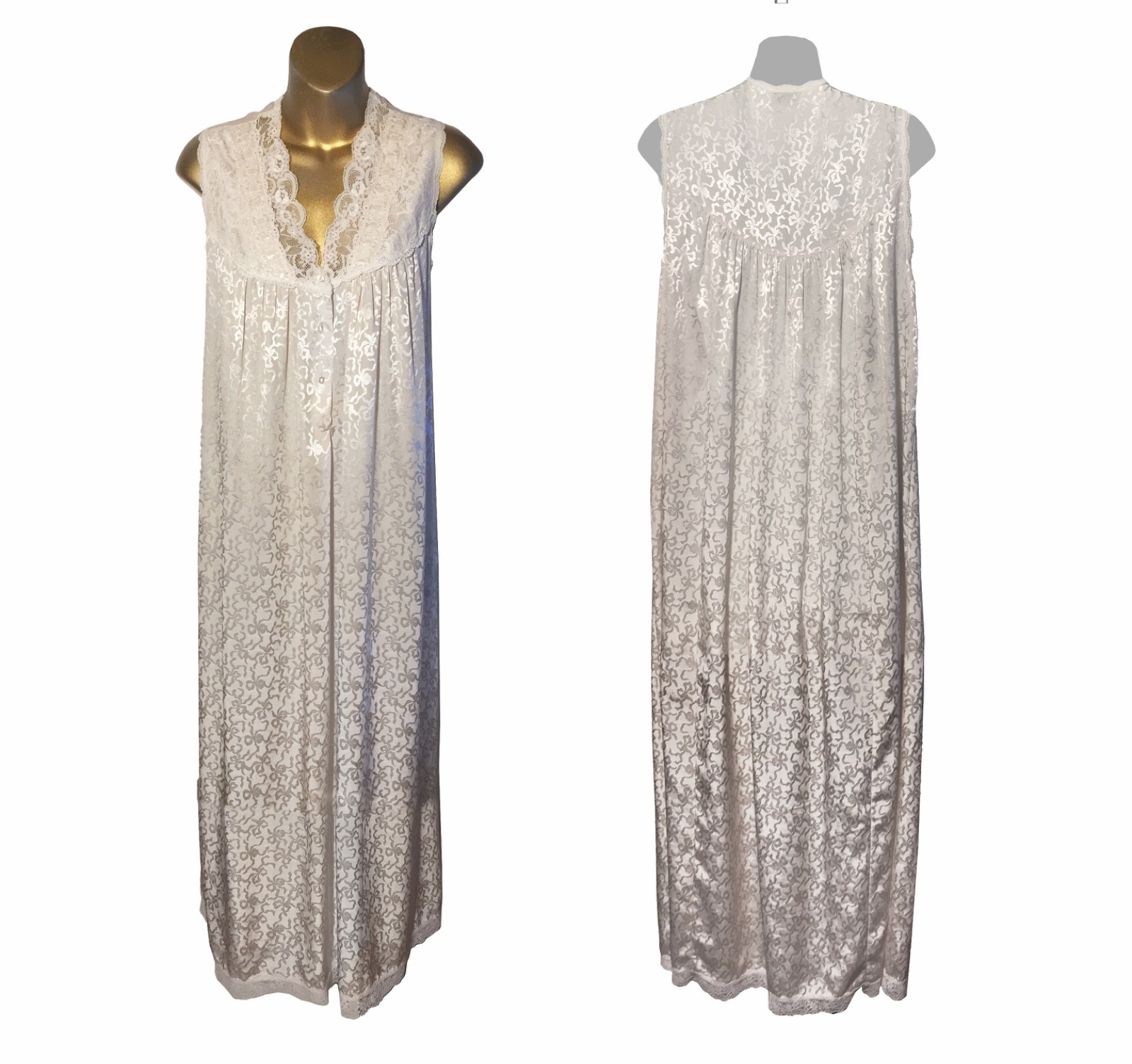 VTG CHRISTIAN DIOR LeCONNAISSEUR GORGEOUS IVORY GOWN+PEIGNOIR BRIDAL BEAUTY M/L