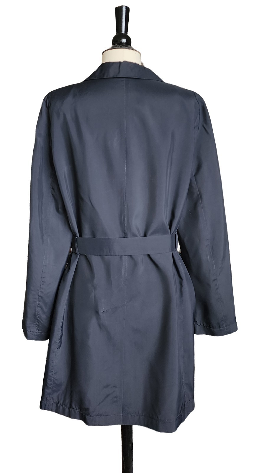 VTG S/S 1997 Calvin Klein Collection Charcoal Black Rayon Minimal Duster Coat