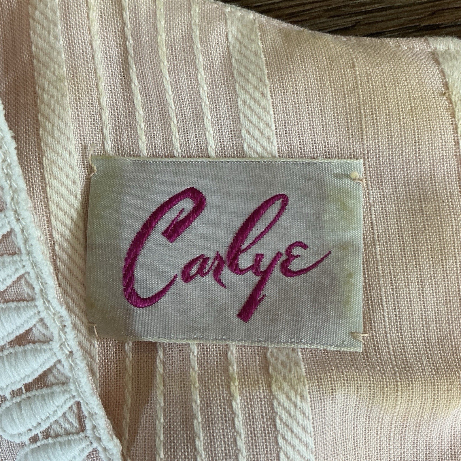 70s VINTAGE Carlye Pink Lace Trim Empire Waist Midi Dress Women’s Size XS #30D7