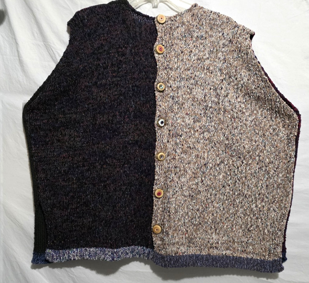Amy Brill Sweater Vest OS VERY OVER-SIZED Buttoning Front & Back Lagenlook ’90s