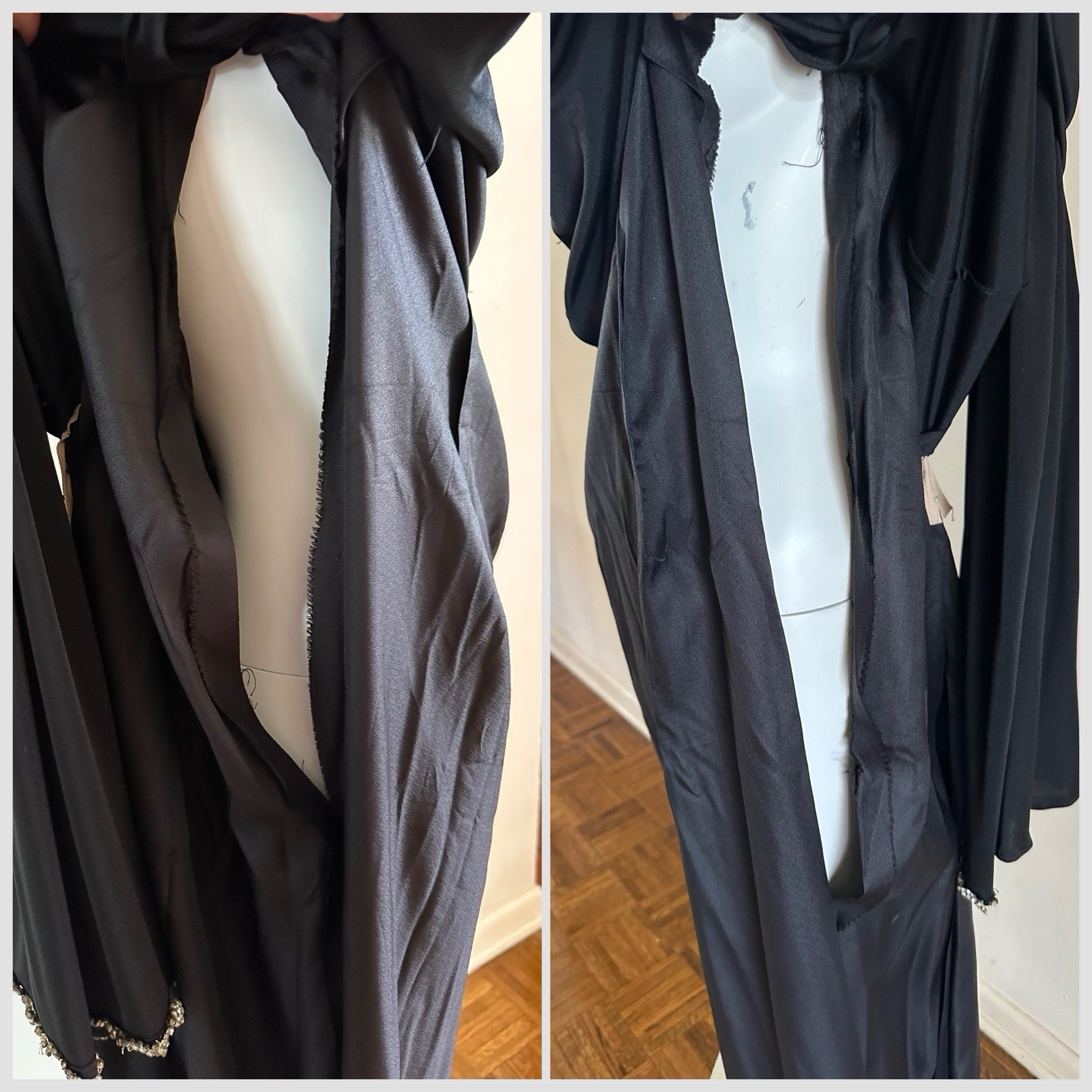 1970s Custom Opera Stage Recital Gown Costume Shoulder Cape Rhinestone Dress VTG