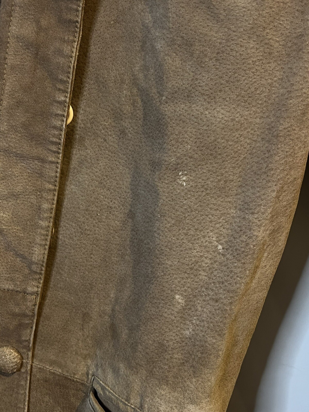 Suede Trench Coat Russet Brown Split End Ltd 70’s Medium Full Zip US Vintage
