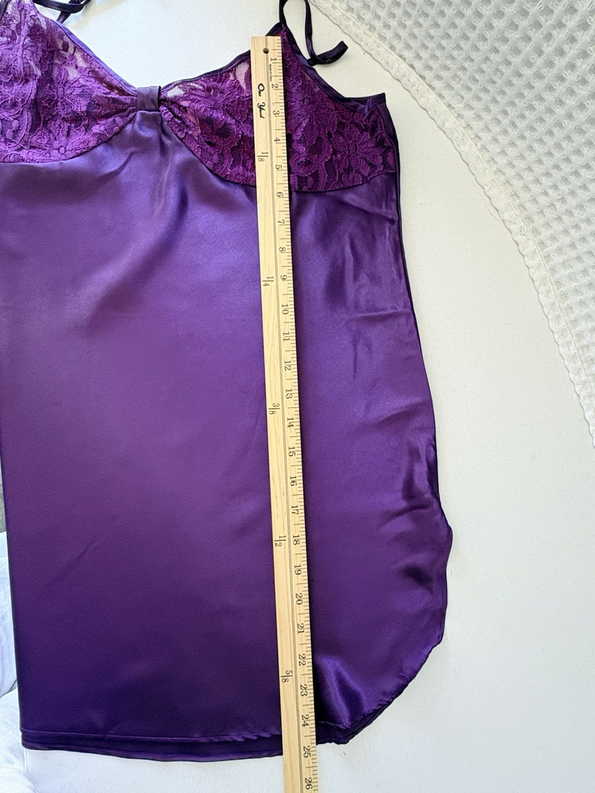 Vintage SleepSolutions Chemise Purple Satin&Lace Slip Dress Size L Sexy Nightie