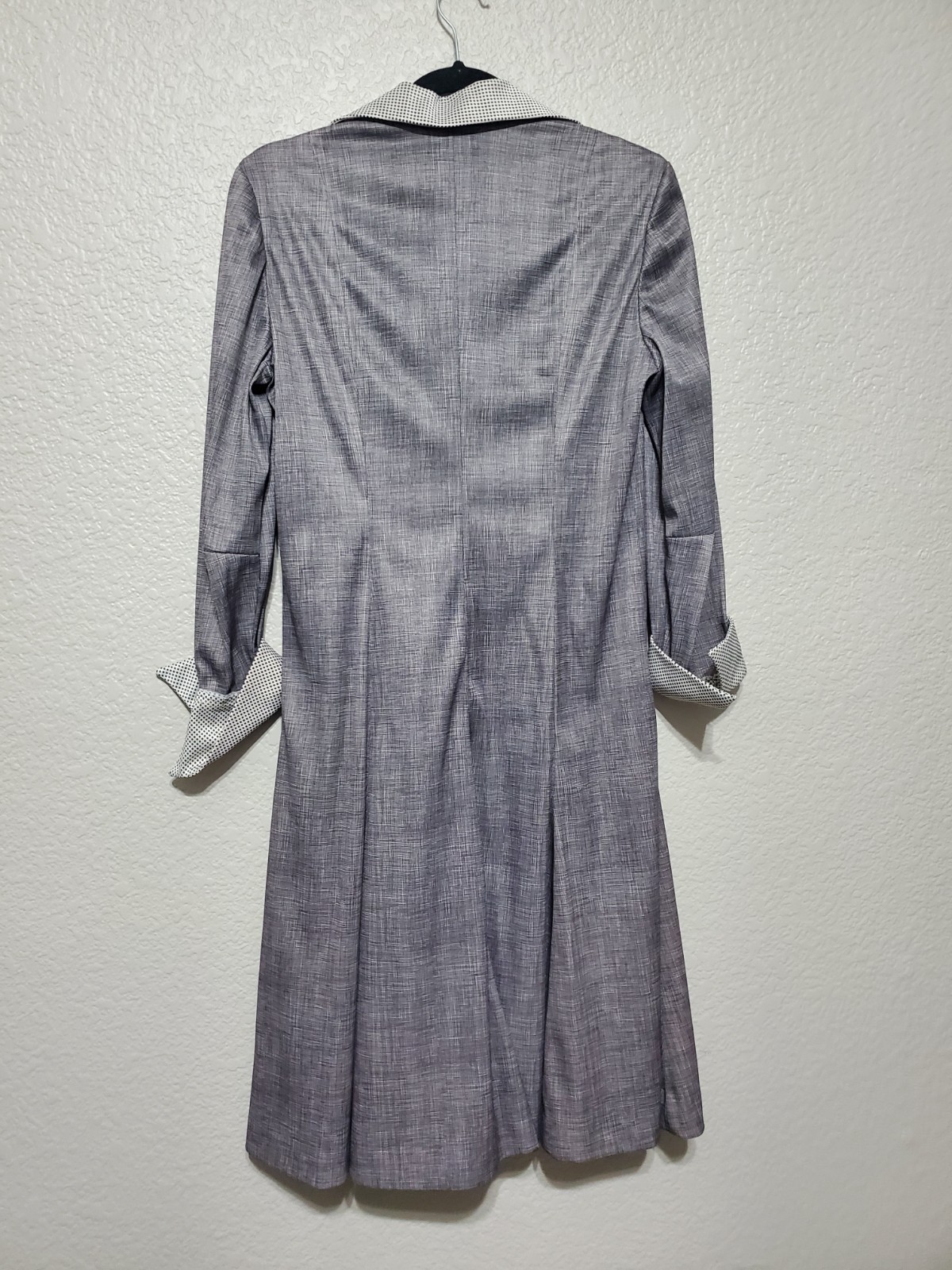VTG 50’s Fred Rothschild Gray Heathered Collared Dress Button Up Women’s Large