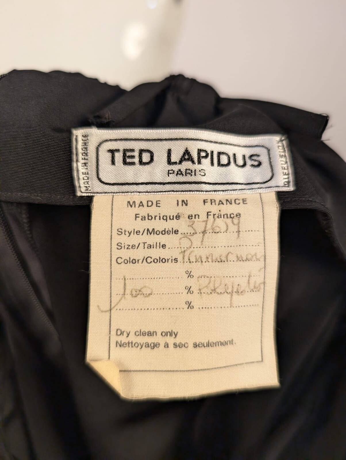 DESIGNER TED LAPIDUS – PARIS VINTAGE BLACK SILK CAMISOLE TOP