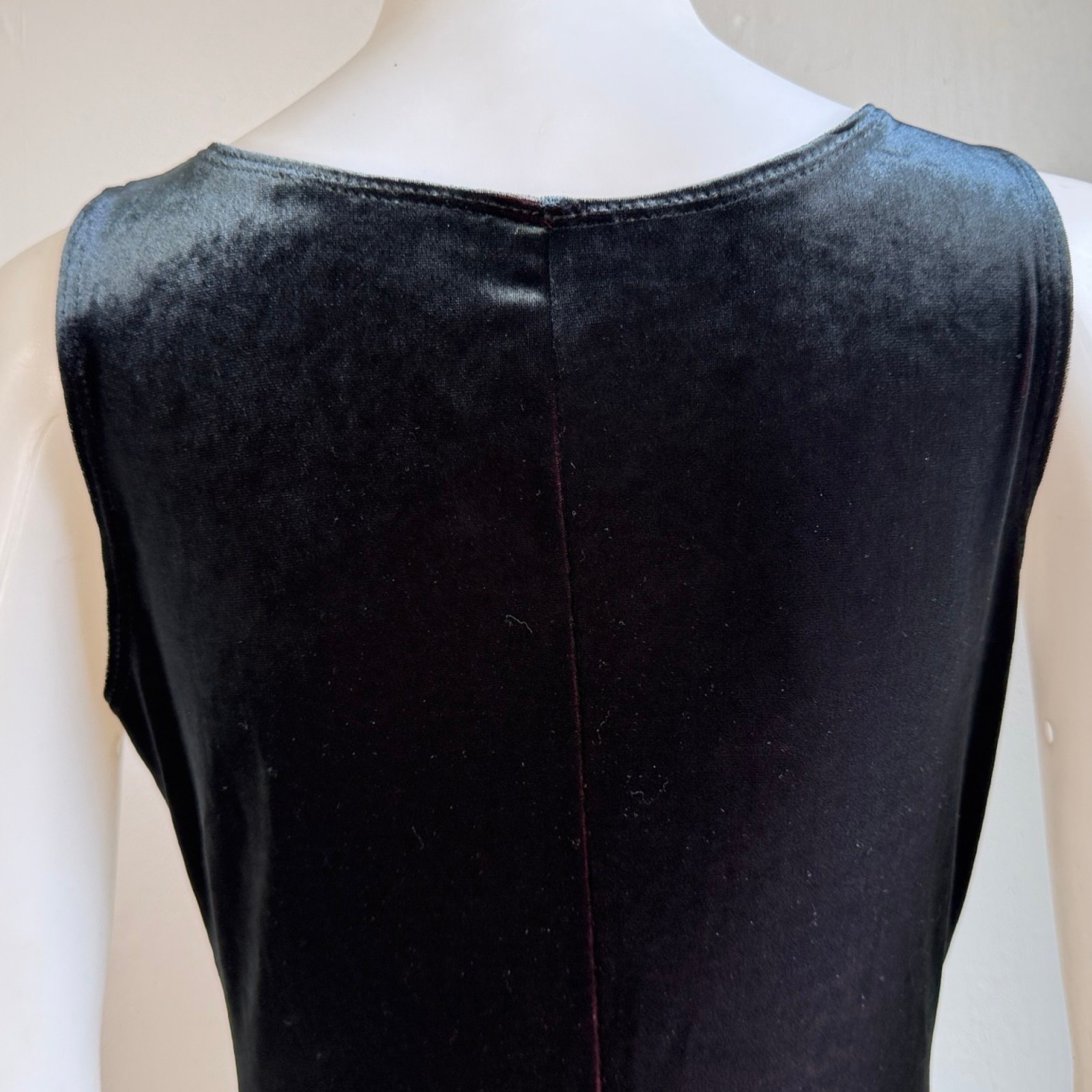 Vintage Black/Red Stretch Velvet Maxi Dress Size Medium 90s Whimsy Goth