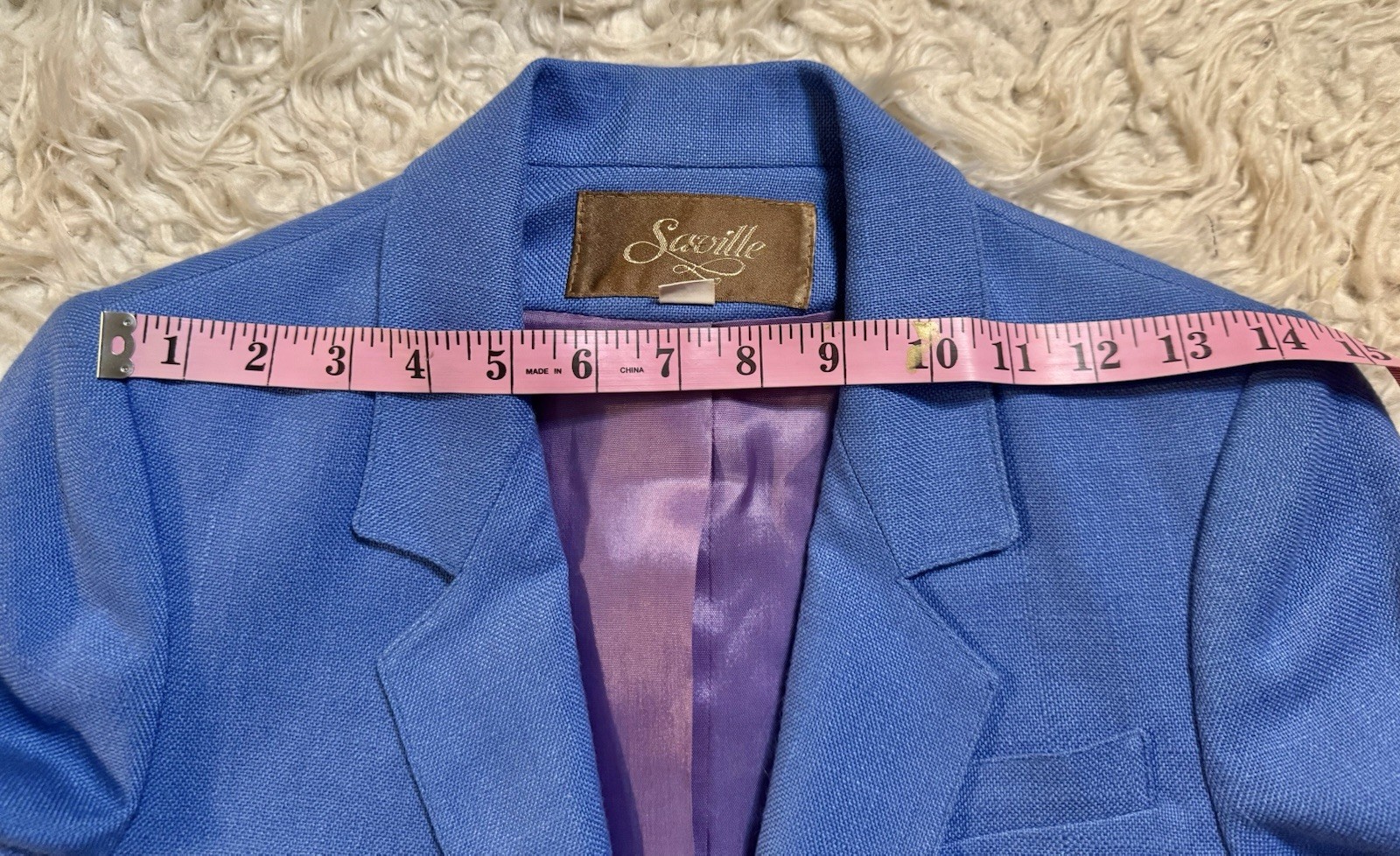 Vtg Saville Blue Blazer Jacket Huge Pockets 6 XS 70s 80s Pearl Buttons Fitted