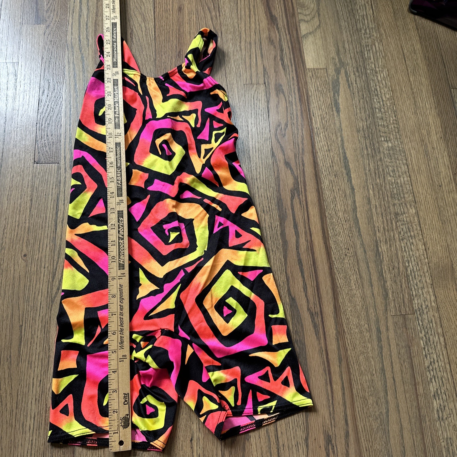 Vintage Leotard Bodysuit Women’s Youth Girls USA Made Abstract Print 1980s