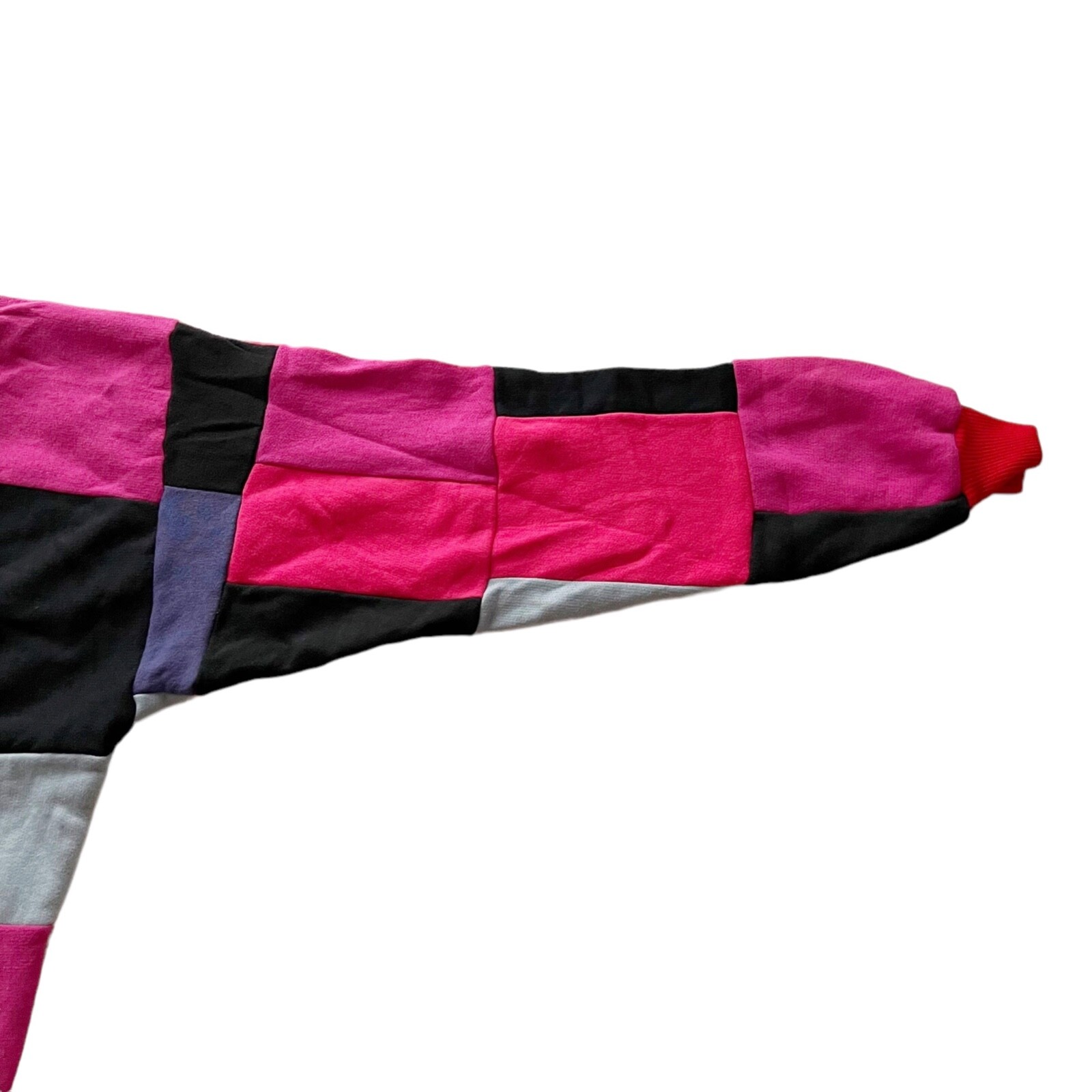 Blowout LA Vtg 90s Patchwork Colorblock Sweatshirt Pink Red Black Grey Unisex