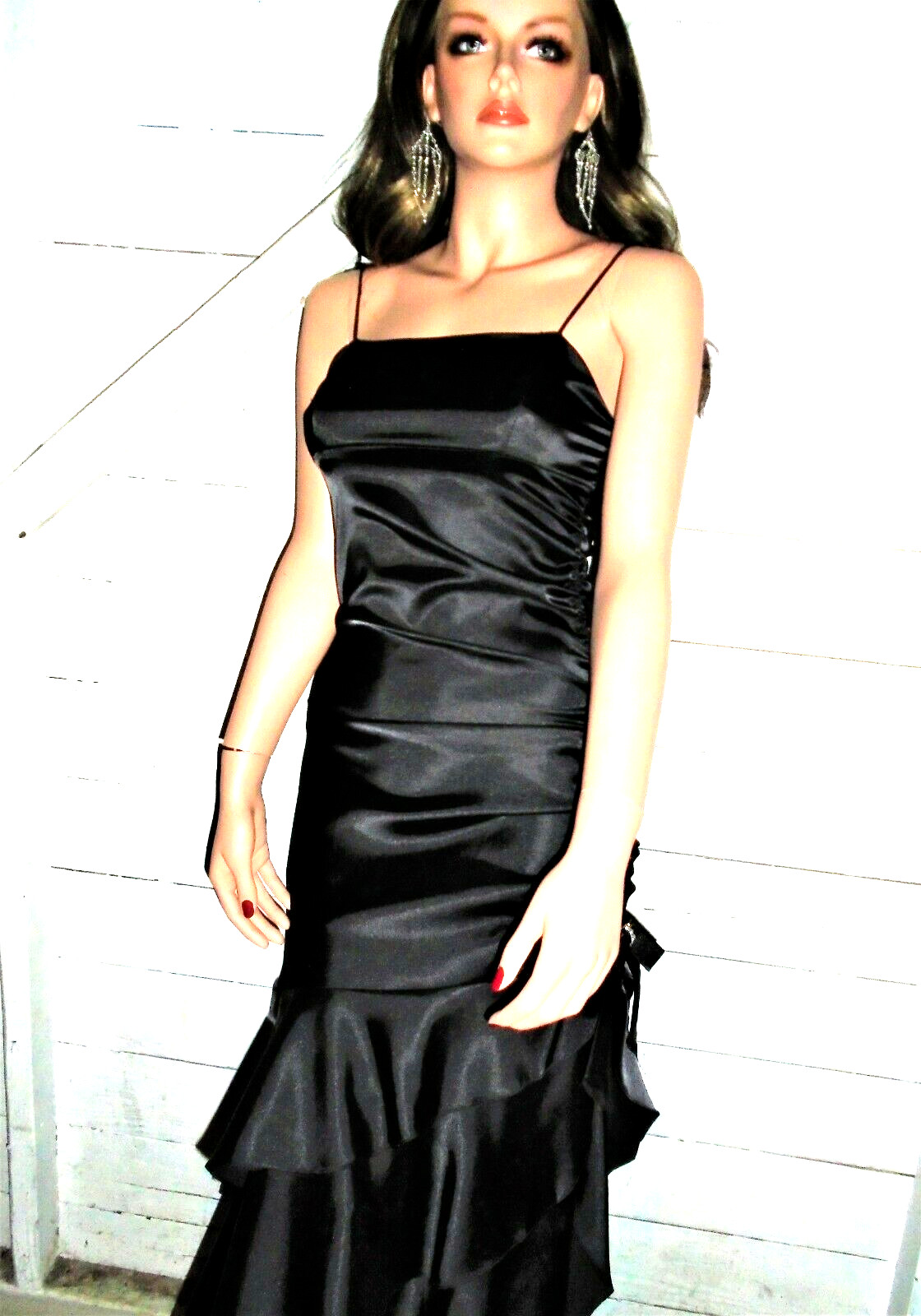 Vintage Kiki USA Black Asymmetrical Cocktail Dress S