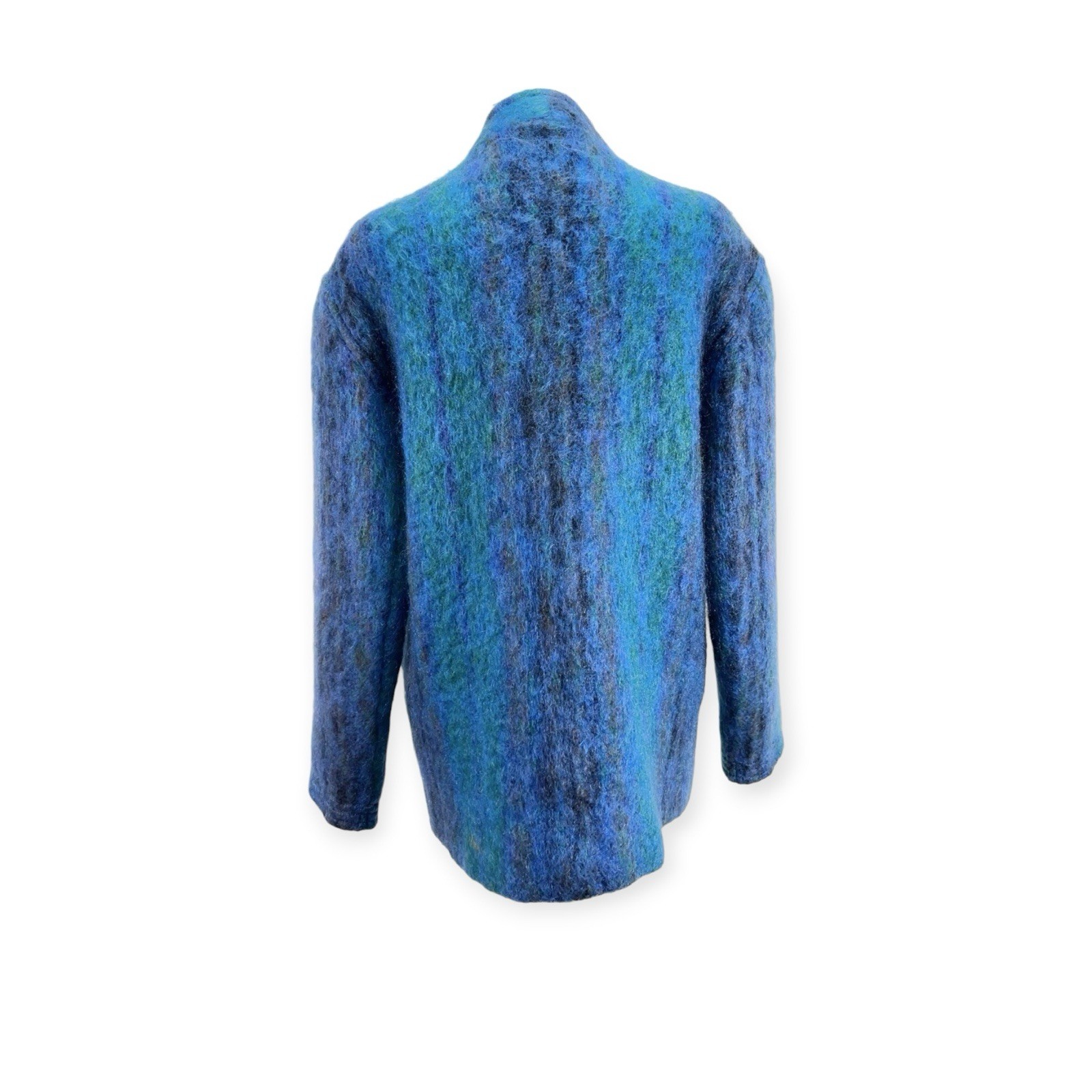 VTG WOOL MOHAIR SWEATER LINED JACKET BLAZER MOD AVANT GARDE PUFF SHAG NEW WAVE